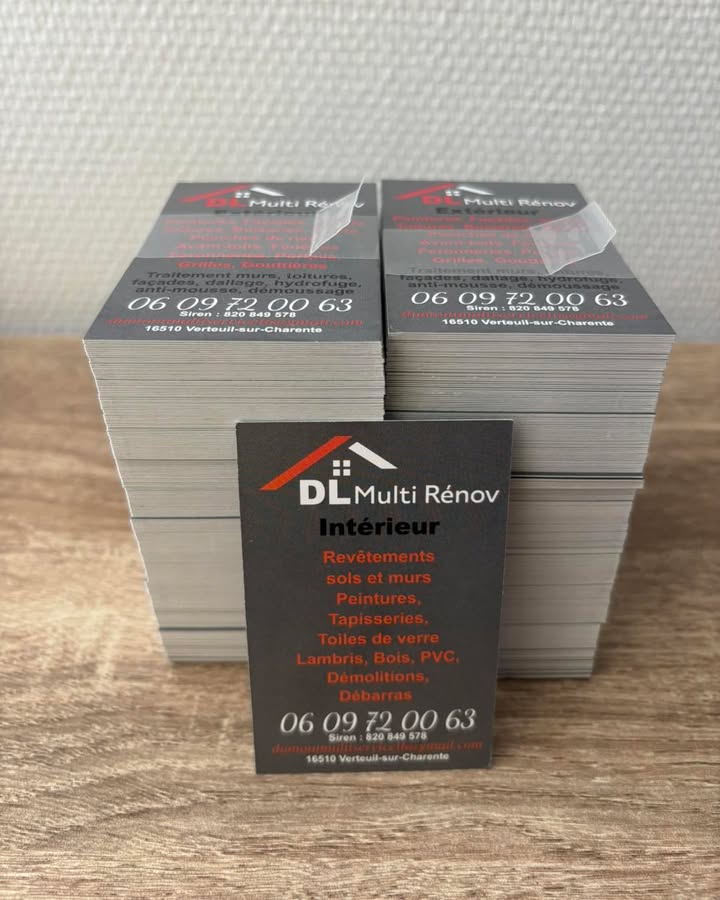 création et impression de cartes de visite pour dl multi renov 🔴🟠