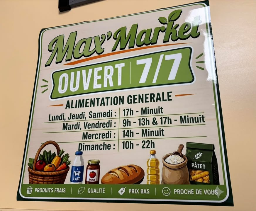 impression d’autocollant pour max’market 🟢
